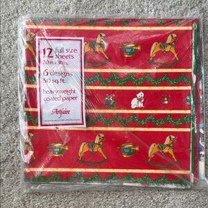 Vintage Artfaire / Christmas Wrapping Paper - heavyweight coated paper